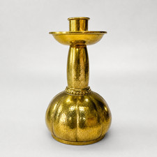 Rare WMF Secessionist Hammered Brass Candlestick Arts & Crafts Jugendstil c1910