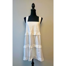 Show Me Your Mumu Napa Mini Dress in White Linen Large Sleeveless Tiered Ruffle