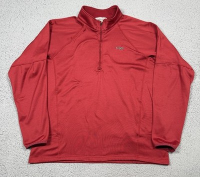 Outdoor Research Pullover Mens XL Red 1/4 Zip Long Sleeve Hiking Performance Top