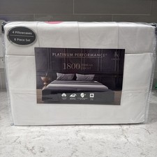 6 Pc King Size 1800 Cotton Rich PLATINUM PERFORMANCE Sheet Set White Sheets