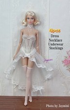4PCS Doll Dress For Fashion Royalty Poppy Parker Nuface Integrity Toy Outfit 1/6