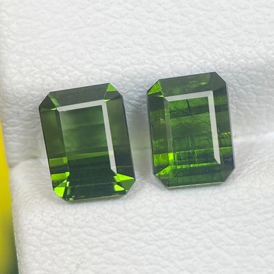 2.69ct Tourmaline Pair Green Natural Octagon Cut Mozambique Gemstone