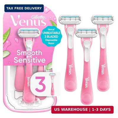 Sensitive Women's Disposable Razors - Single Package of 3 Razors