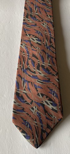 Vintage FENDI 100% Silk Neck Tie GRAPHIC Design Multicolor Black Label 3.5” - Picture 2 of 6