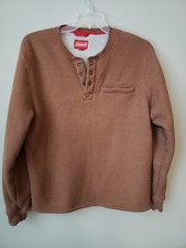 Men's Coleman Brown Waffle Weave Sherpa Lined Henley - Sz Large