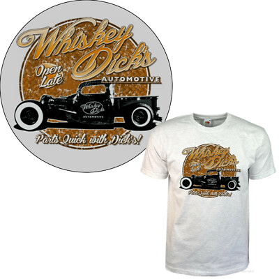 Auto T-Shirt Hot Rod classic Truck Vintage Whiskey Bootlegger USA *1019 ash-grau