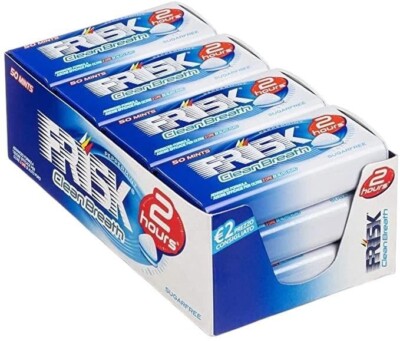 12x Frisk Clean Breath Pfefferminze 50 Pfefferminzbonbons Stück 35g