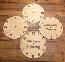 20cm Ply Clock Face Craft Blank Cut Through, Engraved and Personalise Text/Pic