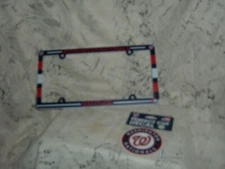 WASHINGTON NATIONALS PLASTIC LICENSE FRAME AND 4" DECAL  DEAL 6" X 12" NEW 