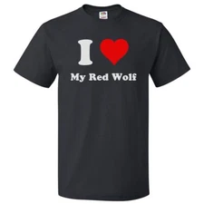 I Love My Red Wolf T shirt I Heart My Red Wolf Tee