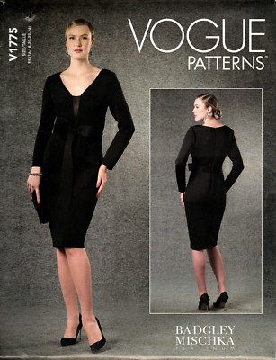 Vogue V1775 Misses L to XXL Badgley Mischka Cocktail Dress UNCUT Sewing Pattern