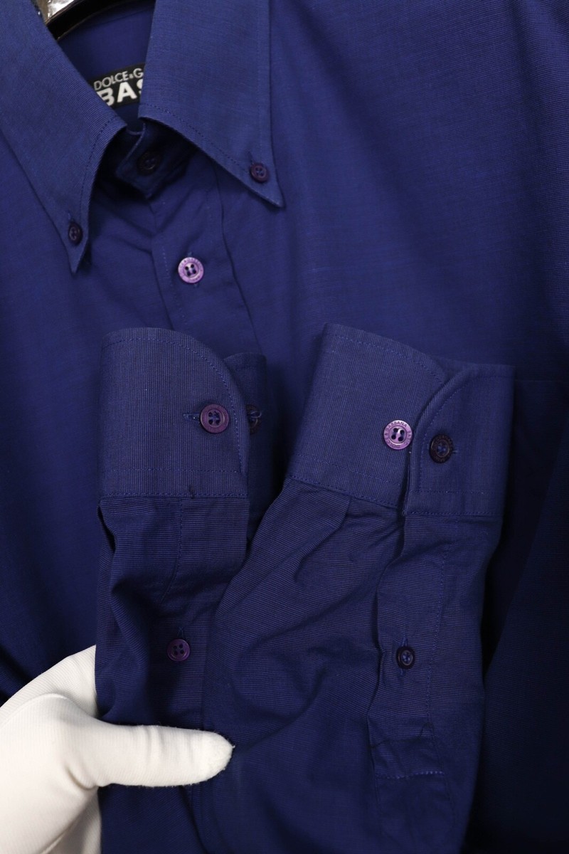 Men's Dolce & Gabbana BASIC Vintage 90s Navy Cotton Button Down
