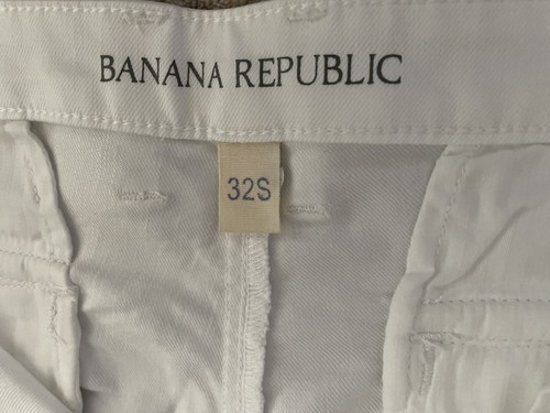NEW!!! BANANA REPUBLIC “Relaxed Trouser” White Jeans Women’s 32 SHORT 32S 14 NWT - Picture 5 of 8