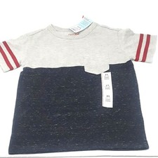 Cat Jack Boys T-Shirt - Short Sleeve with Pocket - Blue / Gray XS 4-5 - NEW