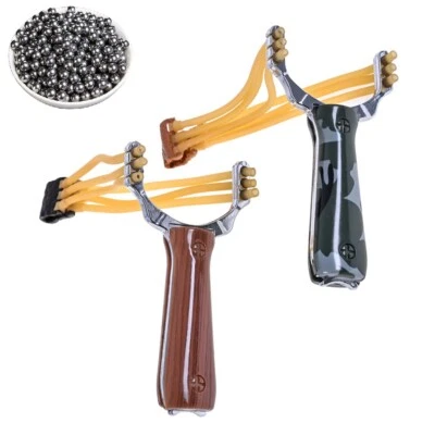 MARKENLOS PROFI STEINSCHLEUDER Sportschleuder ZWILLE Schleuder Holzoptik & Spanngummi NEU