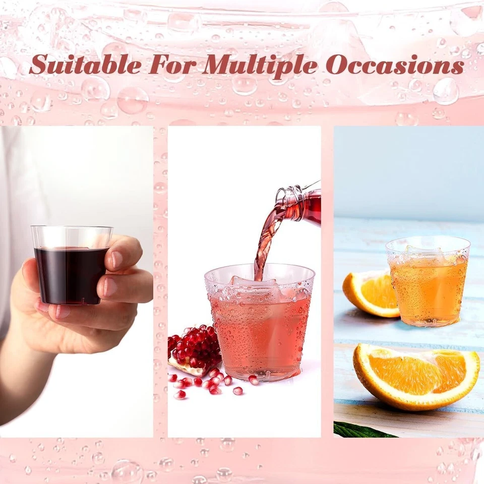 Vasos de chupito desechables de plástico transparente de 1 oz/1,5 oz/2 oz bombardero tirador vino Foto 4 de 4