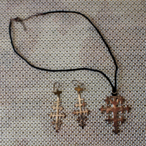 RLM STUDIO Robert Lee Morris 925 Cross Earrings and Necklace Set