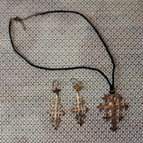 RLM STUDIO Robert Lee Morris 925 Cross Earrings and Necklace Set - Picture 1 of 12