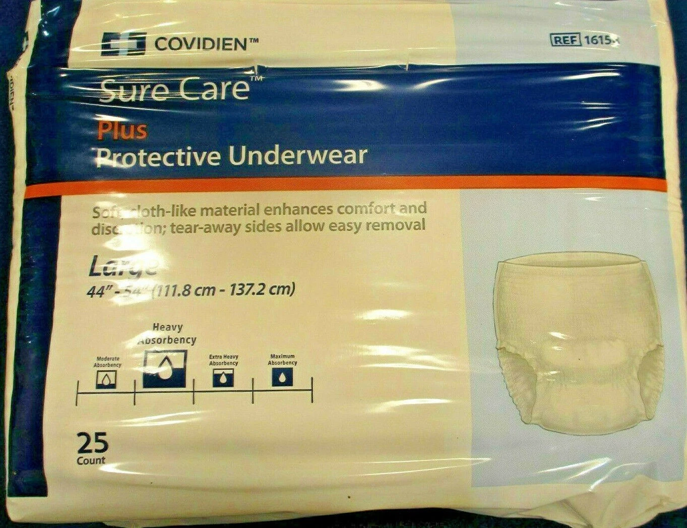 25 x Covidien Sure Care Incontinent Adult Diapers Super Absorbency Large 44-54"