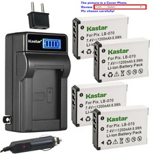 Kastar Battery LCD AC Charger for Kodak LB-070 LB070  Kodak PIXPRO S1 Camera