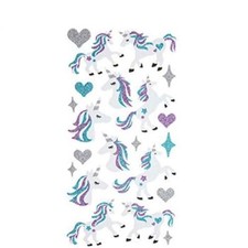 Glitter 3D Unicorn Foam Stickers with Hearts 21piece