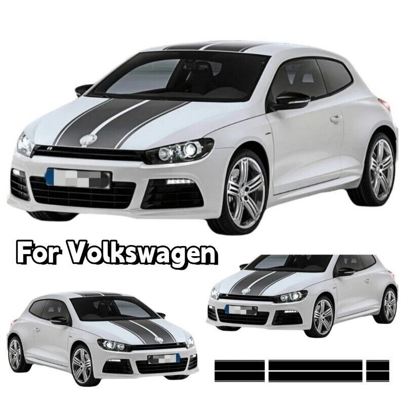 Calcomanía adhesiva de techo trasero a rayas para Volkswagen Scirocco Golf Polo Foto 2 de 4