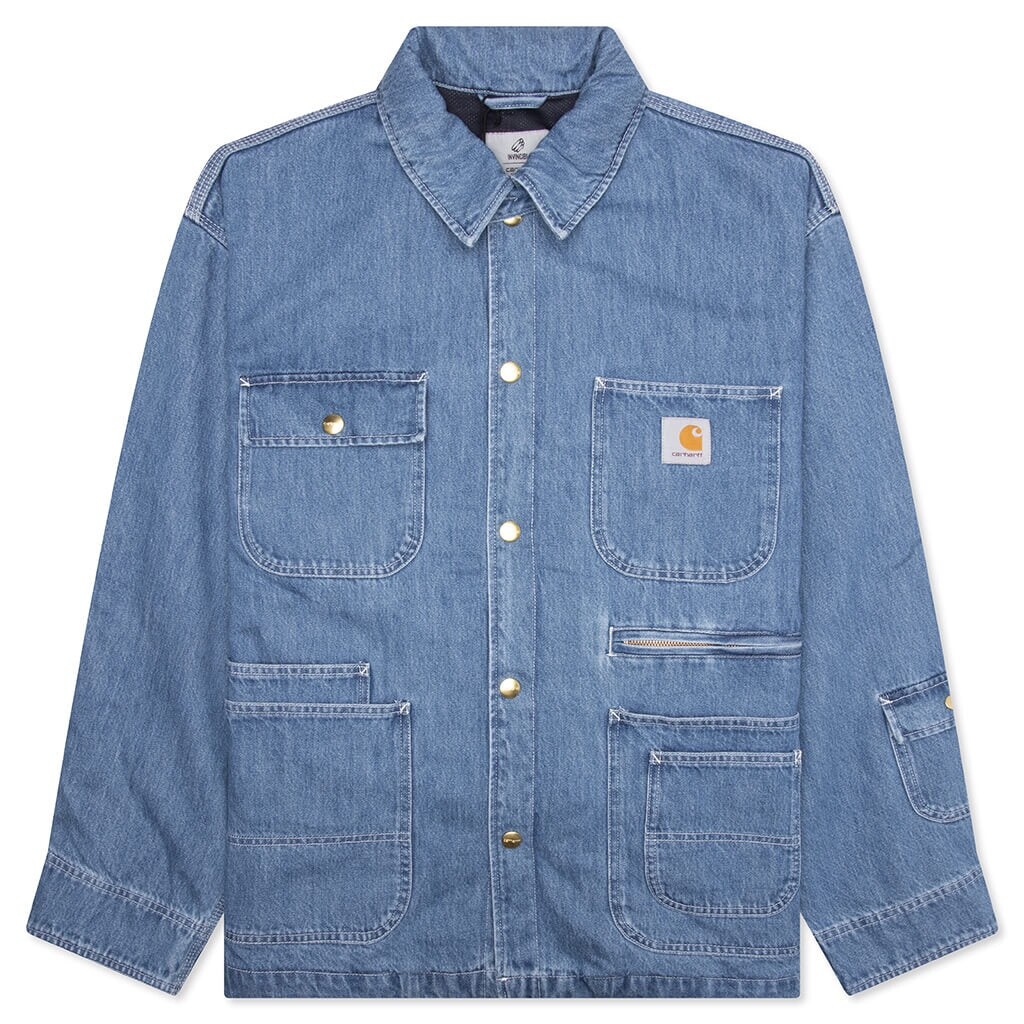 Carhartt WIP X Invincible Denim Chore Coat Max A242054 Blue Stone