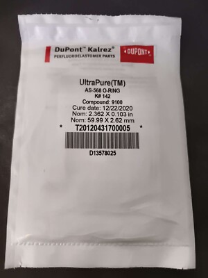 Dupont Kalrez Ultrapure AS-568 O-Ring K#142 Compound: 9100 (59.99 X 2.62mm)