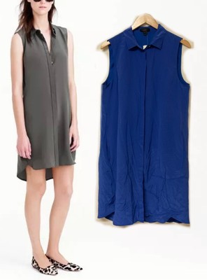 J Crew Silk Shirt Dress Sleeveless 