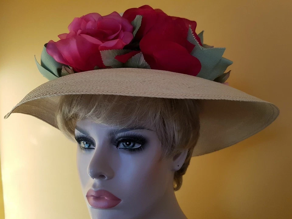 antique vintage straw hat FLAPPERS 1930 art deco theater Gwen Pennigton NY - Image 4 of 4