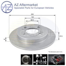 Fits Kia Picanto Hyundai i10 1.0 1.1 CRDi 1.2 AZ Rear Brake Disc #1