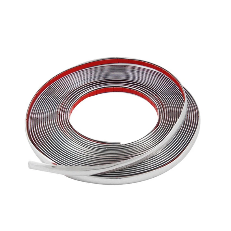 Tira cromada plateada moldura decoración parachoques ventana puerta coche 12,5 m duradero Foto 4 de 4