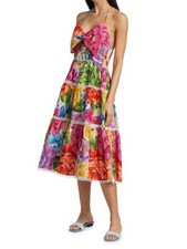 Farm Rio Rainbow Chita Flower Midi Dress Size S