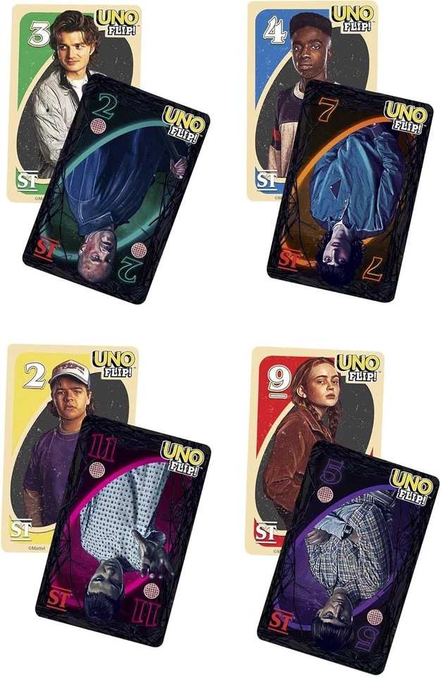 UNO Flip Mattel Games! Stranger Things Card Game for Adults & Teens with Double- - Image 2 of 4