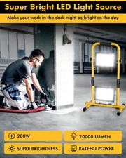 LED Work Light Tripod Site LED Mains Powered Portable 220V 200W Light Stand IP66