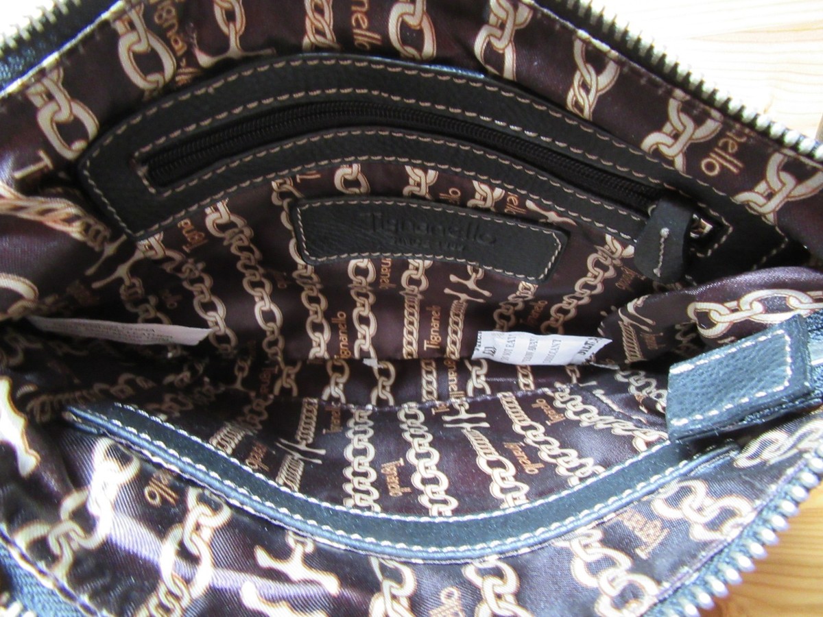 Tignanello NWT Black Super Suede Leather Crossbody/Shoulder Bag