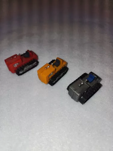 Vintage TYCO 1:87 HO Scale Caterpillar Open Cage Bulldozer Hong Kong  Lot (3)