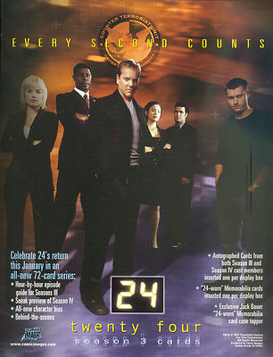 TWENTY FOUR 24 SEASON 3 2004 COMIC IMAGES PROMO PROMOTIONAL SALE SELL SHEET