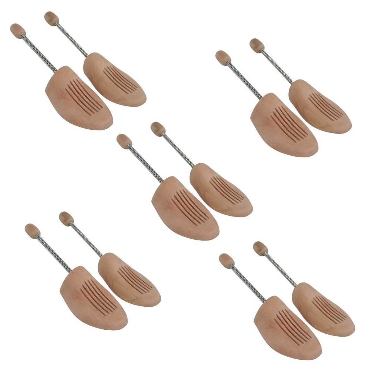 5 Par Madera Horma Zapato para Hombre Tamaño 36-48 En Madera Natural