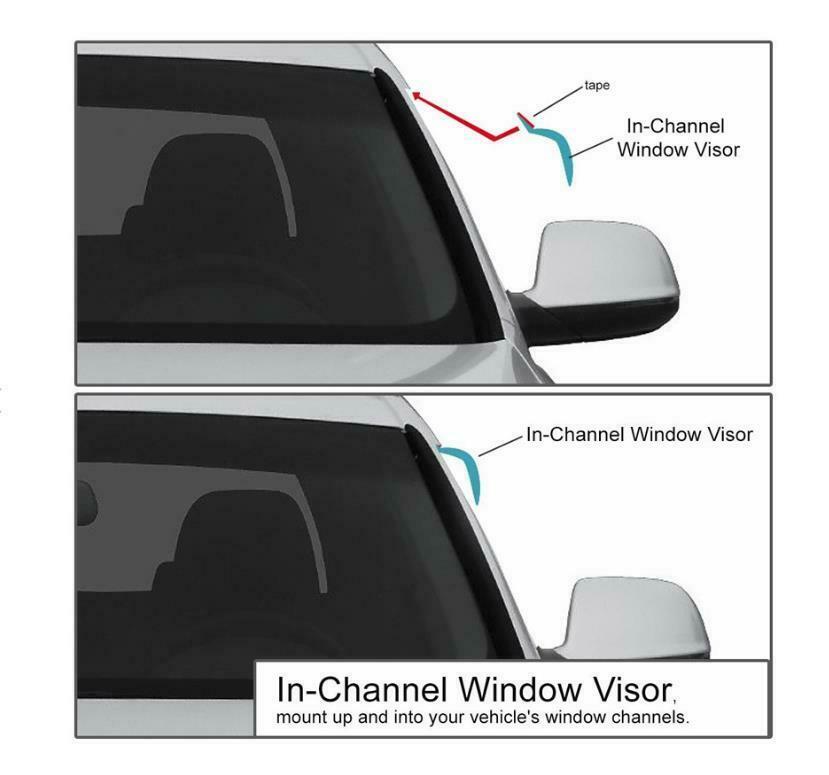In-Channel Side Window Visors For 2011-2019 Jeep Grand Cherokee – Smoke Tinted Rain Guards