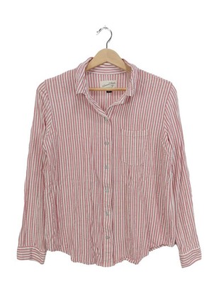 Universal Thread Damen Langarm Freizeithemd Viskose Pink Weiß Gr. 38