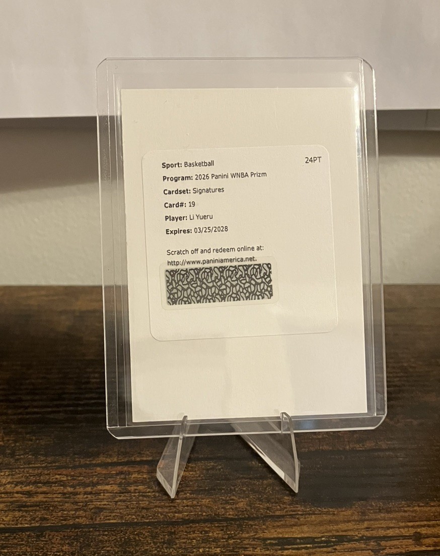 Li Yueru 2026 Prizm WNBA Prizm Signatures Auto Redemption
