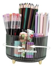 360 Rotating Pen Pencil Holder for Desk, Pen Organizer with 5 Slots  Green