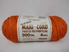 Maxi-Cord Braided 6MM 200 yards Orange Macrame Cord
