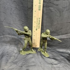 Louis Marx  Co. Lot of 2 Vintage Army Toy Soldiers 5 3/4"