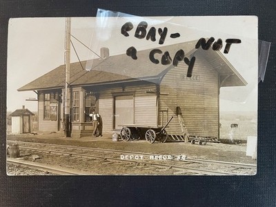 Original RPPC Reece Kansas RR Depot 1913
