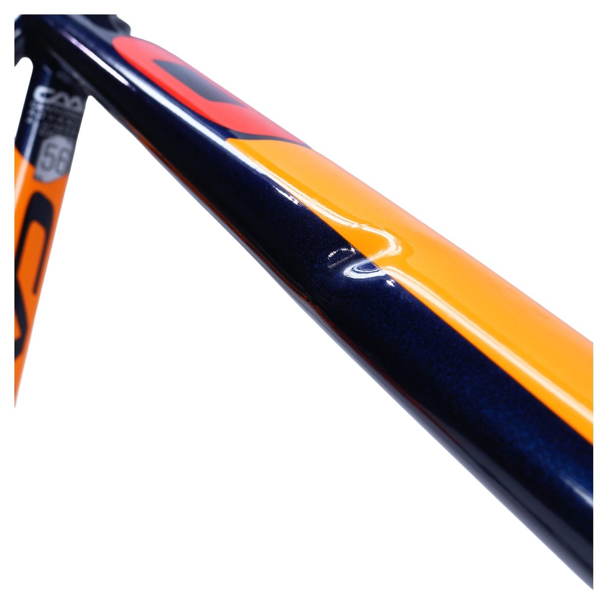 Cannondale CAAD8 Blue/Orange/Red 56cm Major Top Tube Dent Road