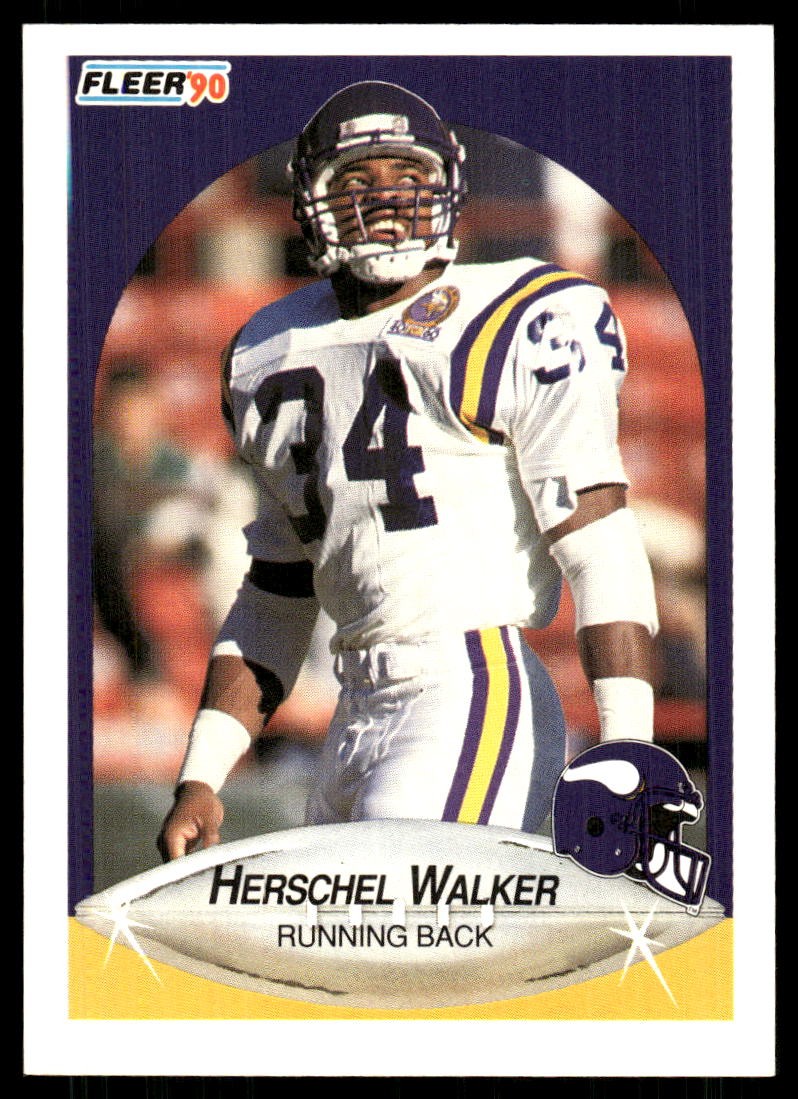 Herschel Walker 1990 Fleer #107 Vikings FREE SHIPPING StackedPacks
