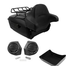 Harley Tour Pack Backrest Pad w/ Speakers Luggage Rack 14-25 CVO Road King Glide