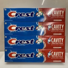 Crest Plus Fluoride Cavity Protection Toothpaste Pack of 4 8.2 0z each Jan/28